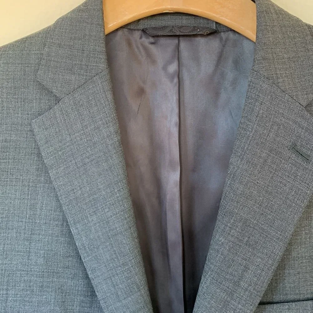 Lauren Ralph Lauren Mens 100% Wool Lanie Gray Blazer Jacket Sport Suit Coat 42 S